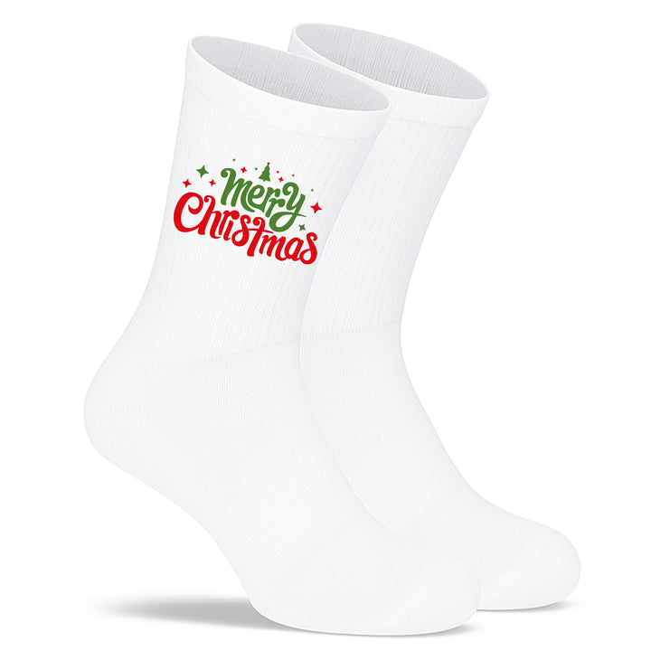 Socken „Merry Christmas“ – Lustige & festliche Weihnachtssocken | Geschenkidee für Männer & Frauen | Made in Europe