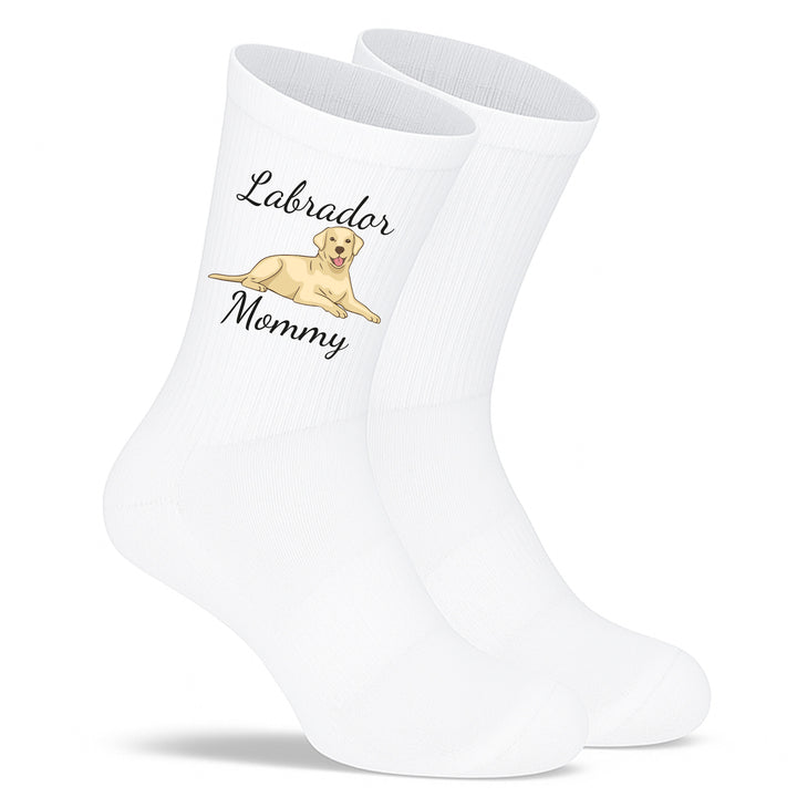 Socken „Labrador Mommy“ – Lustige Hunde-Socken für Frauen | Geschenk für Labrador-Liebhaberinnen | Tiermotiv aus Bio-Baumwolle