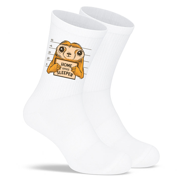 Socken „Homeoffice Sleeper“ – Lustige Spruchsocken | Fun & Chill Socks für Bürohelden daheim | Made in Europe