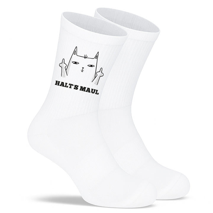 Socken „Halt’s Maul“ – Freche Spruchsocken | Lustige Geschenkidee | Funny Statement Socks aus Bio-Baumwolle | Made in Europe