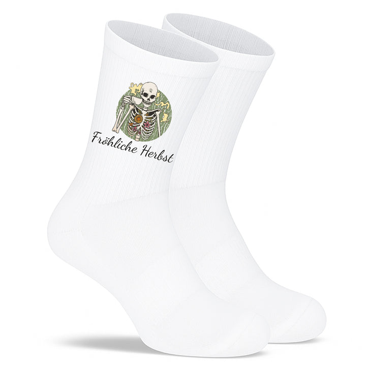 Socken „Fröhlicher Herbst“ – Kuschelige Herbstsocken | Lustige & warme Motivsocken aus Bio-Baumwolle | Made in Europe