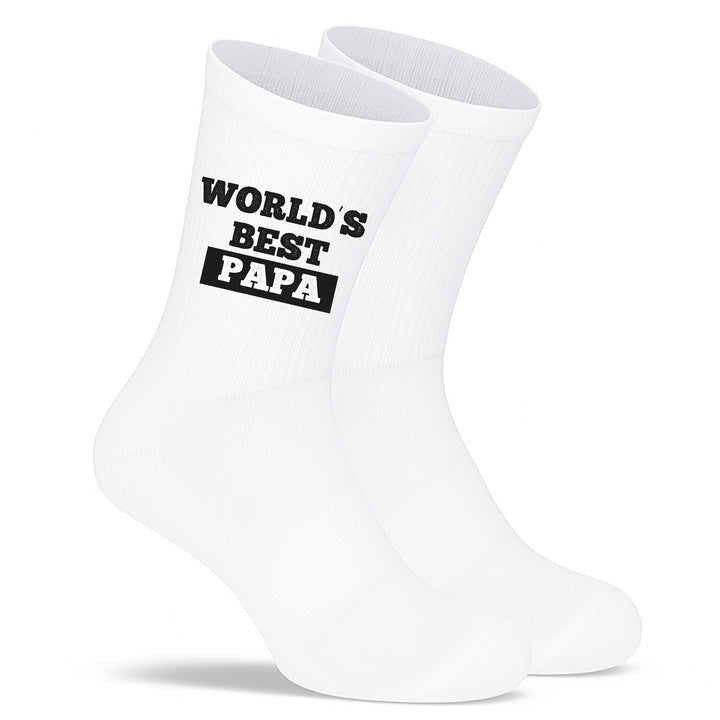 Socken „World’s Best Papa“ – Lustige Spruchsocken | Geschenk für Papa & Vätertag | Fun Socks aus Bio-Baumwolle | Made in Europe
