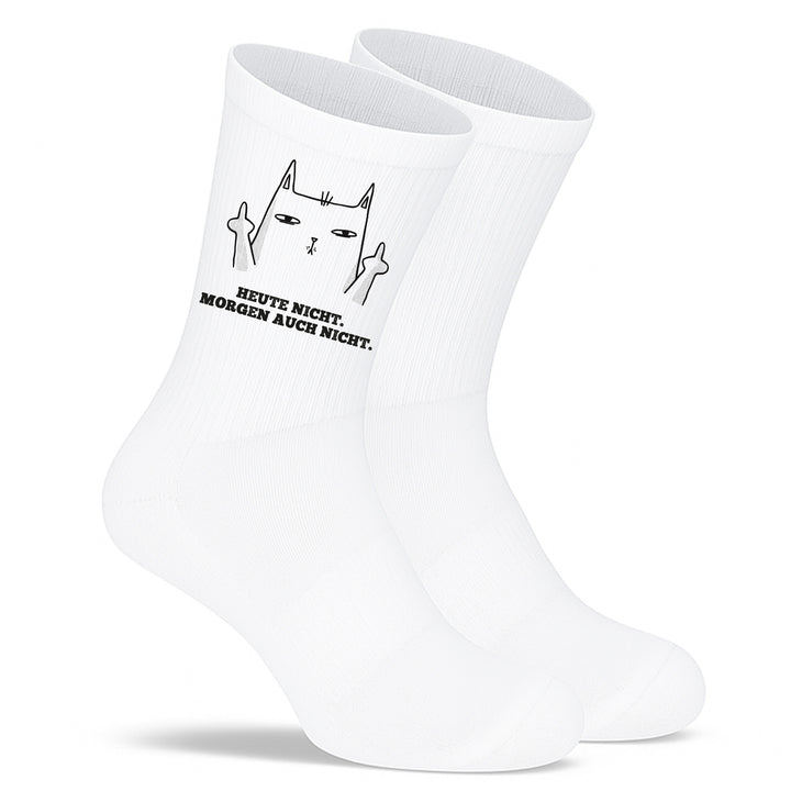 Socken „Heute nicht. Morgen auch nicht.“ – Lustige Spruchsocken | Fun & Chill Socks aus Bio-Baumwolle | Geschenk für Faule