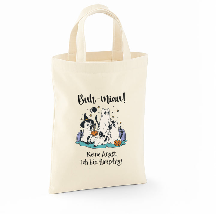Kinder Halloween Tasche „Happy Halloween“ – Süßes oder Saures Beutel aus Bio-Baumwolle
