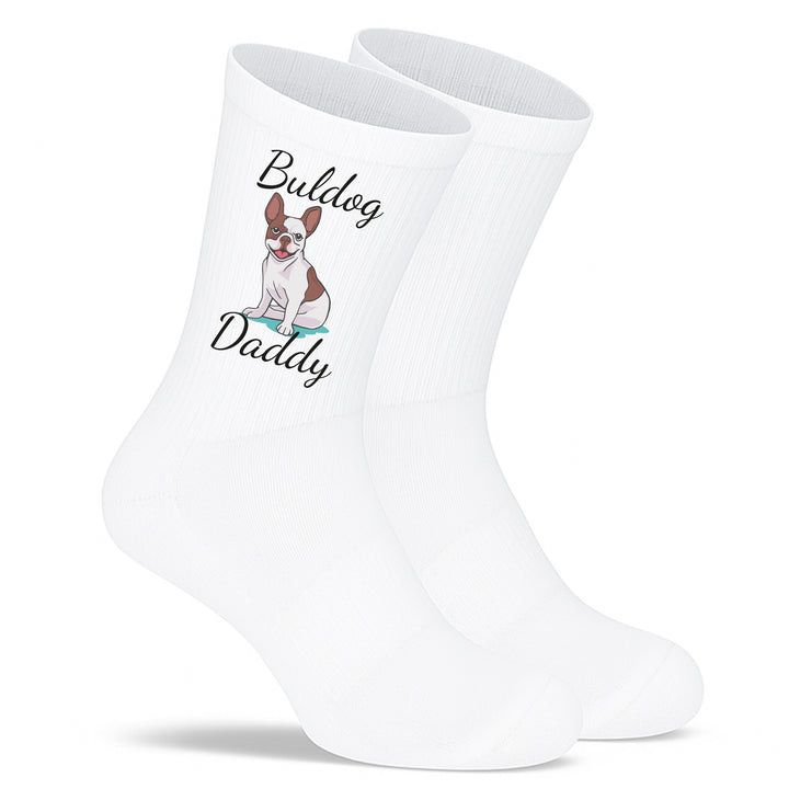 Socken „Bulldog Daddy“ – Lustige Hunde-Socken | Geschenk für Bulldoggen-Liebhaber | Tiermotiv Socken aus Bio-Baumwolle
