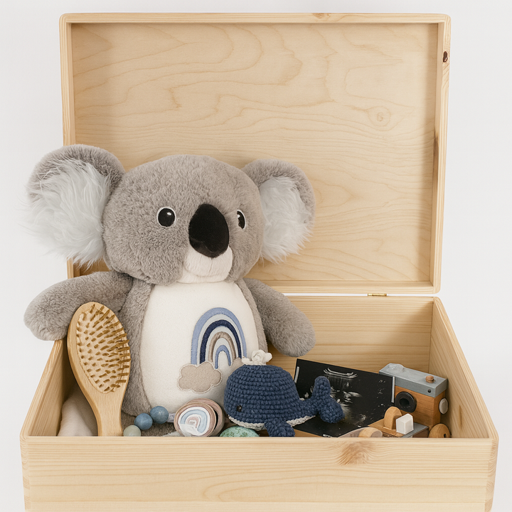 Personalisierte Erinnerungsbox aus Holz | Geschenkbox mit Namen & Motiv | Kinder Erinnerungen Kiste | Aufbewahrungsbox Geburt Taufe Hochzeit