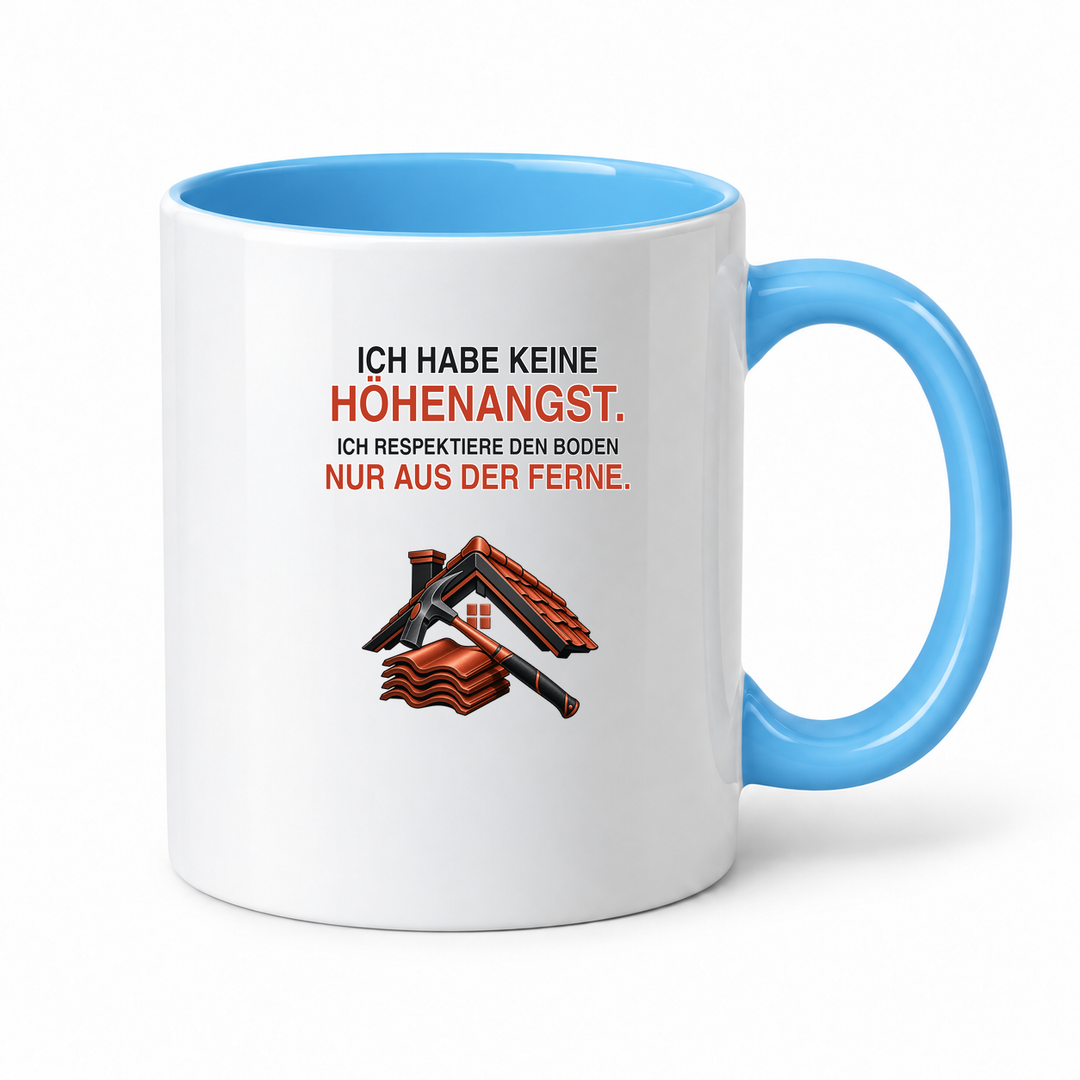 Dachdecker Tasse in Blau mit Spruch – PEPAM Geschenke