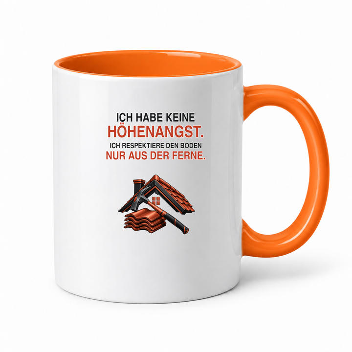 Dachdecker Tasse in Orange mit Spruch – PEPAM Geschenke