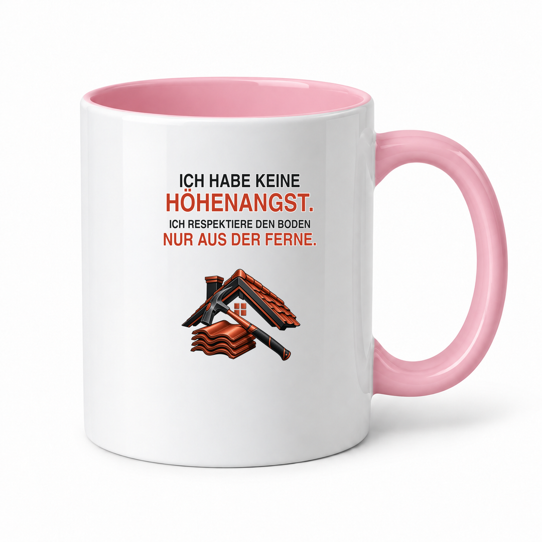 Dachdecker Tasse in Rosa mit Spruch – PEPAM Geschenke