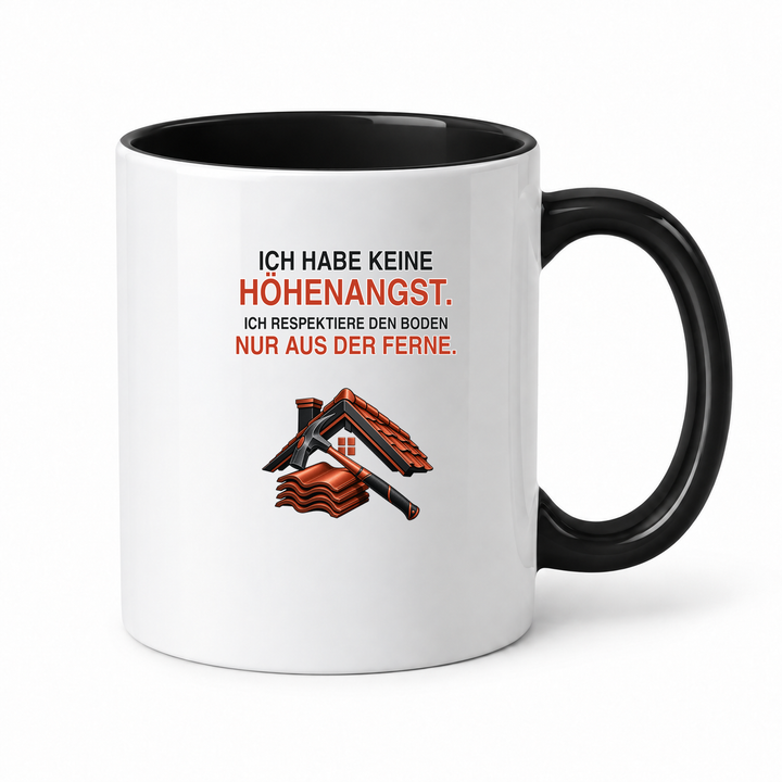 Dachdecker Tasse in Schwarz mit Spruch – PEPAM Geschenke