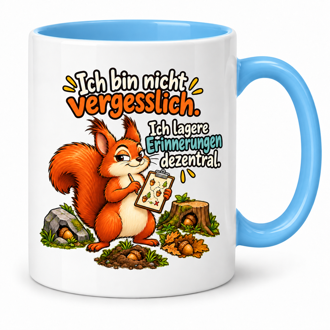 Lustige Eichhörnchen-Tasse – Blau