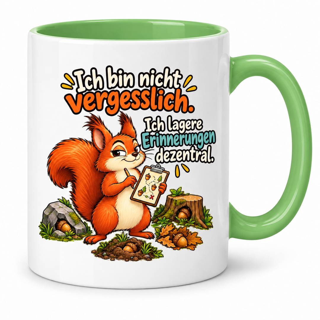 Lustige Eichhörnchen-Tasse – Grün