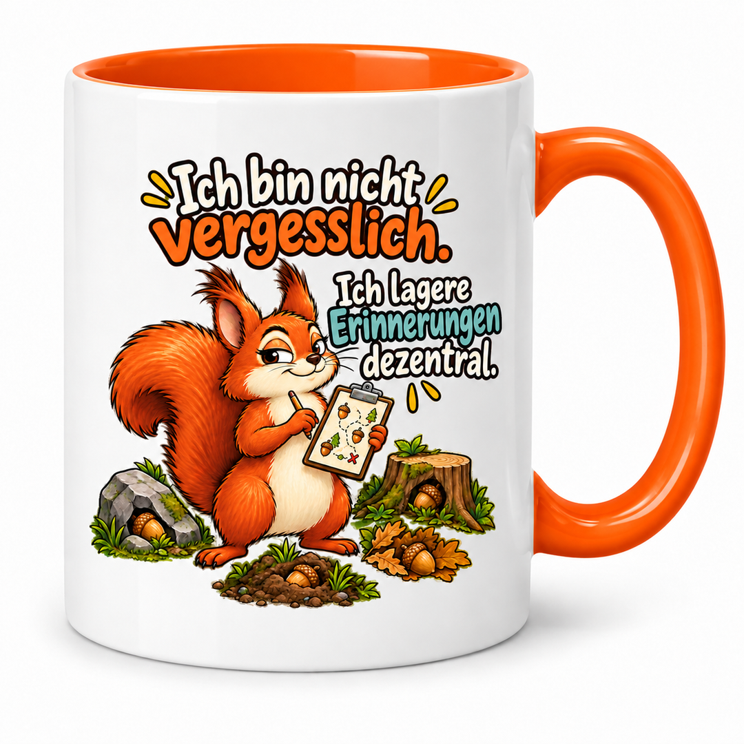 Lustige Eichhörnchen-Tasse – Orange