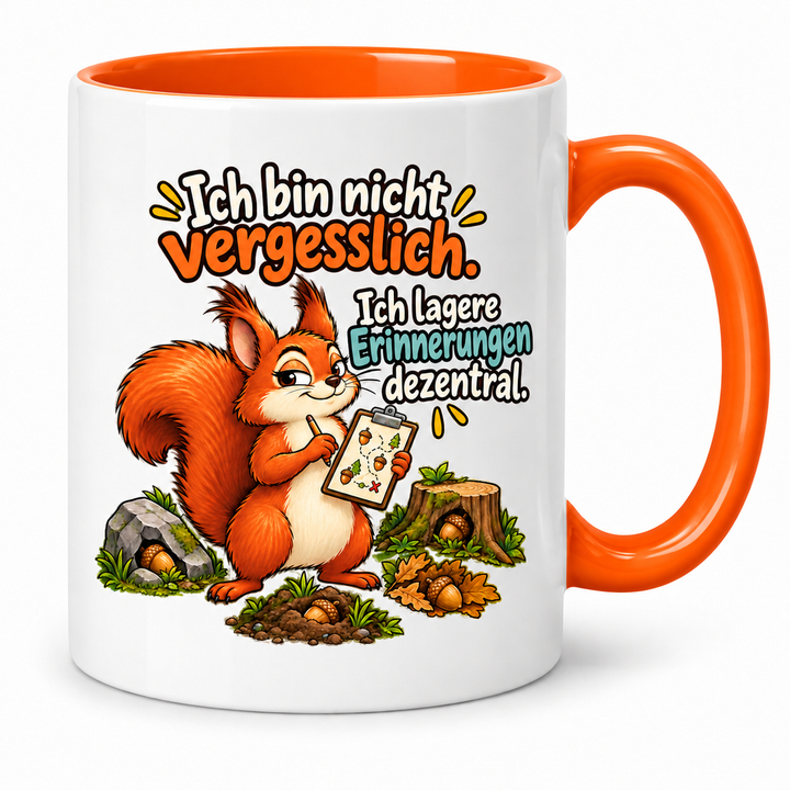 Lustige Eichhörnchen-Tasse – Orange