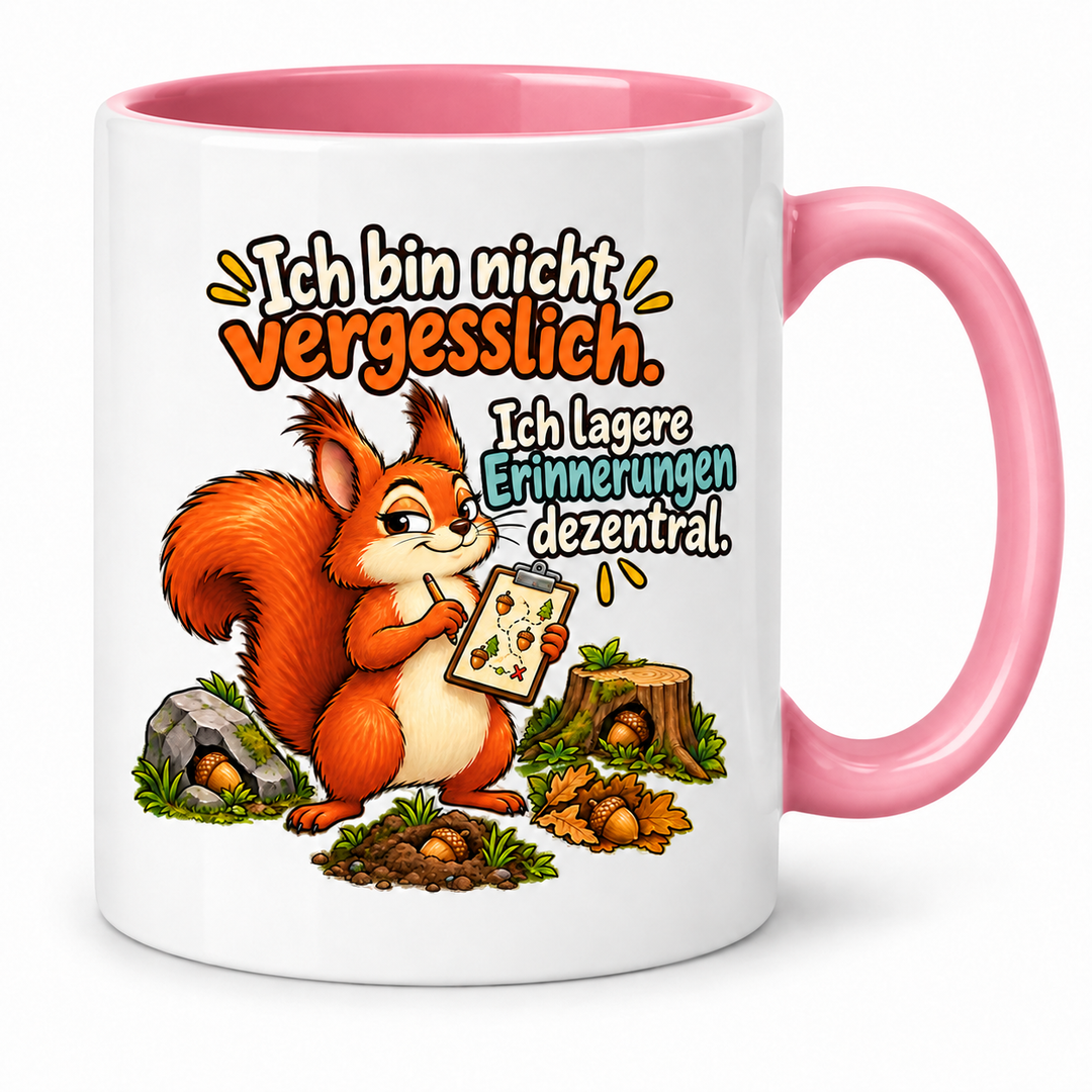 Lustige Eichhörnchen-Tasse – Rosa