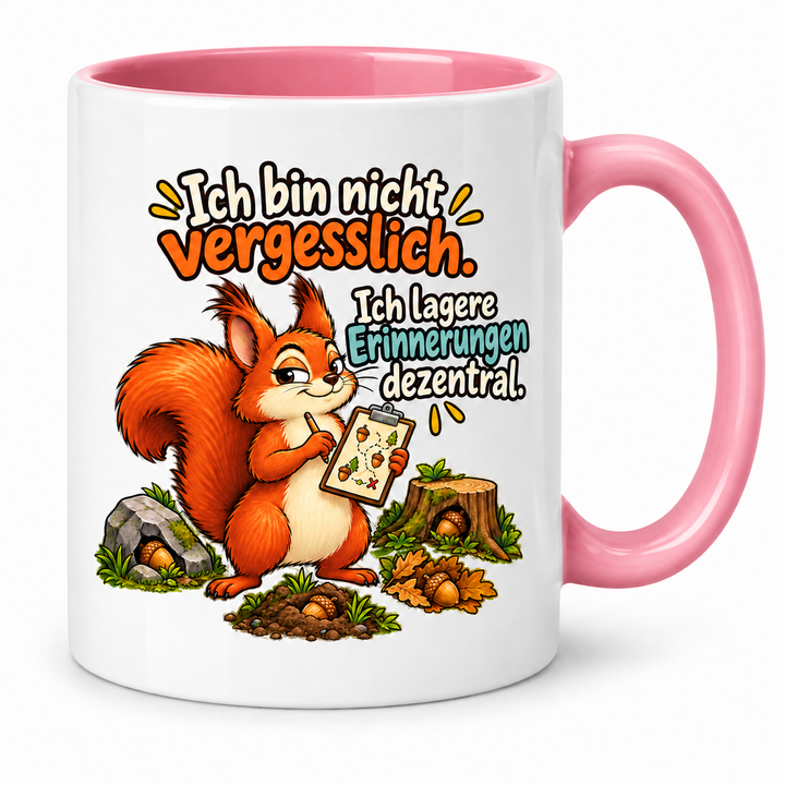 Lustige Eichhörnchen-Tasse – Rosa