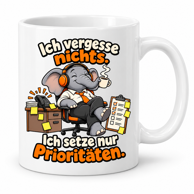 Lustige Elefanten-Tasse – Ich vergesse nichts