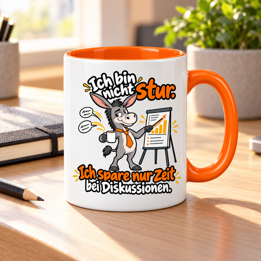 Lustige Esel-Tasse im Büro