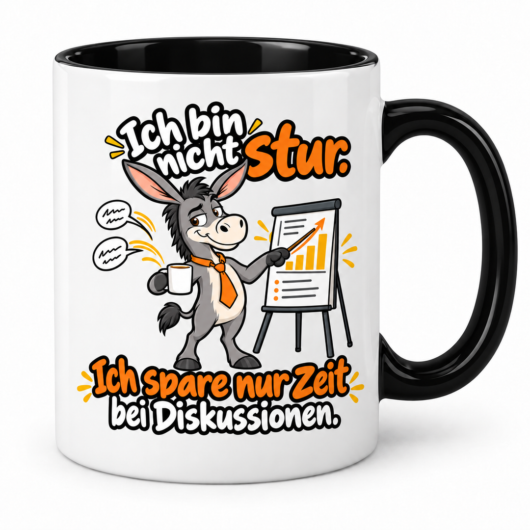 Lustige Esel-Tasse – Schwarz