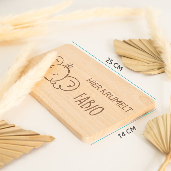 Frühstücksbrett Hase – Personalisiertes Holzbrett mit Name – Geschenk für Kinder & Babys