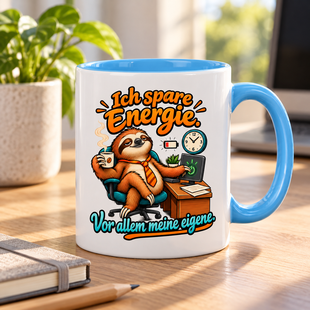 Faultier-Tasse als humorvolles Geschenk im Alltag