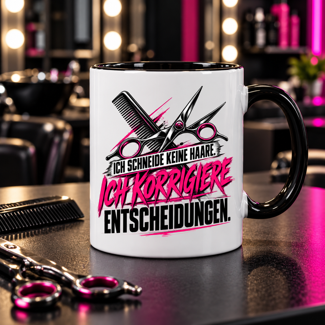 Friseur-Tasse in modernem Haarsalon