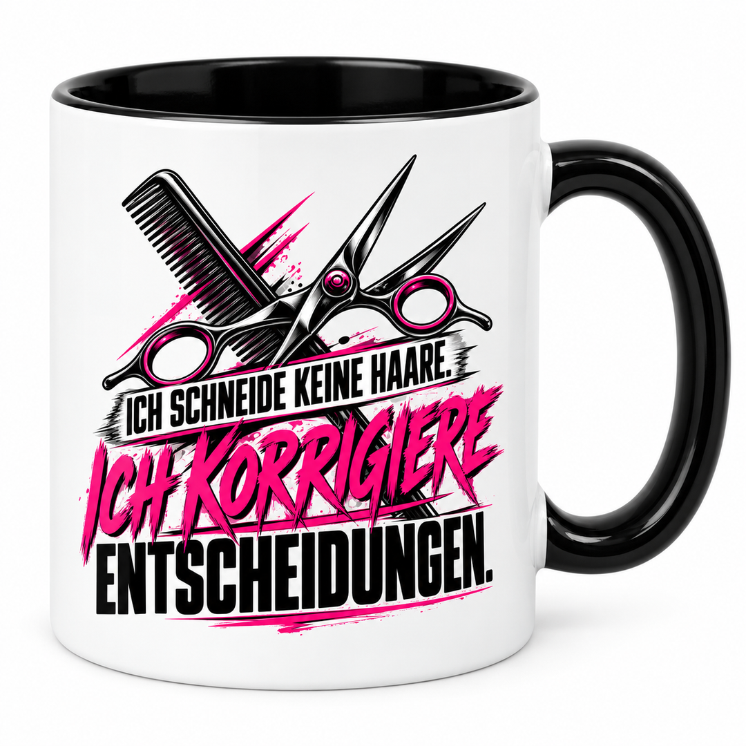 Friseur-Tasse mit Spruch in Schwarz – PEPAM Geschenke