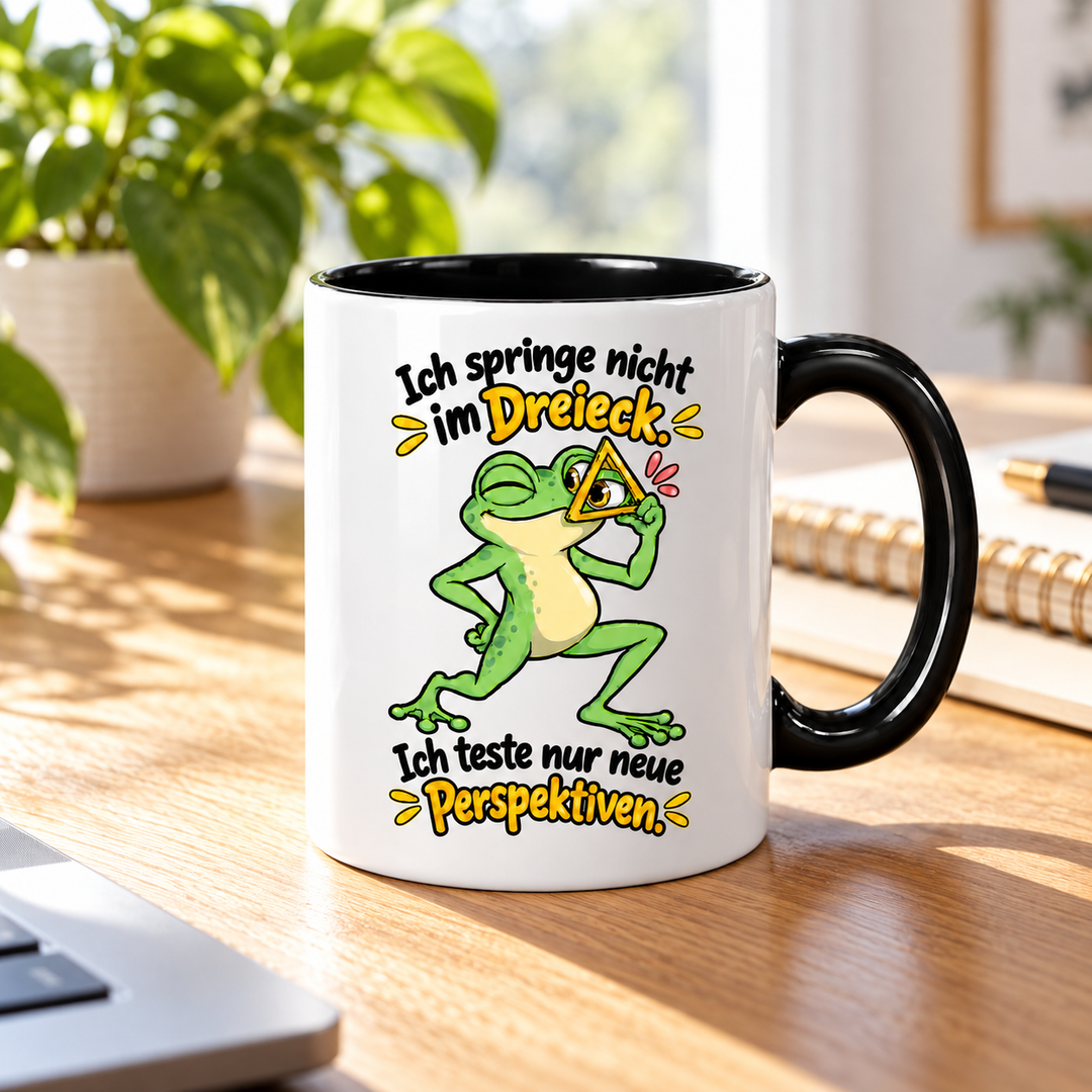 FROSCH-PERSPEKTIVE – lustige Frosch-Tasse im Alltag