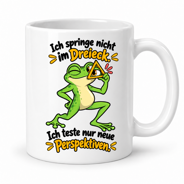 FROSCH-PERSPEKTIVE – Keramiktasse Weiß
