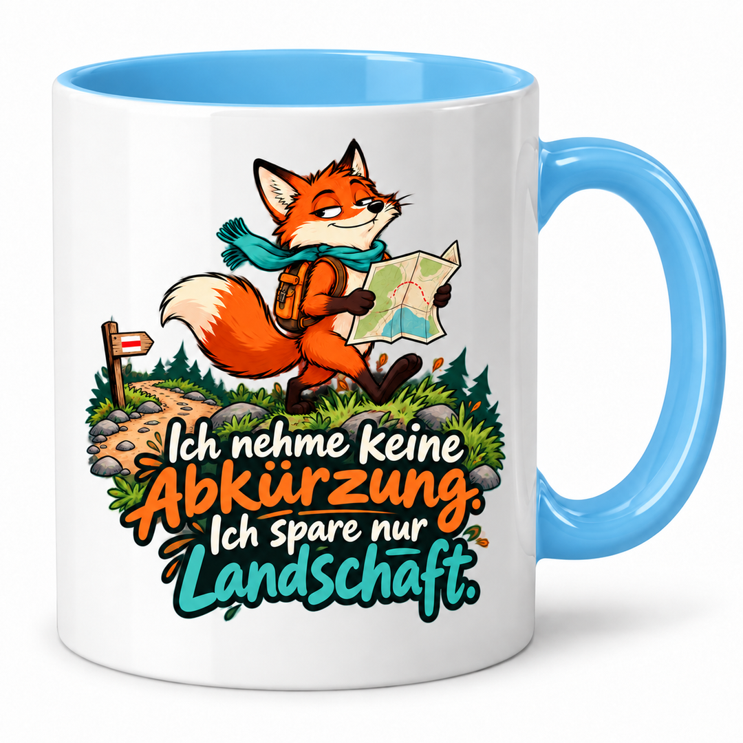Fuchs-Tasse „Ich spare nur Landschaft“ – Blau