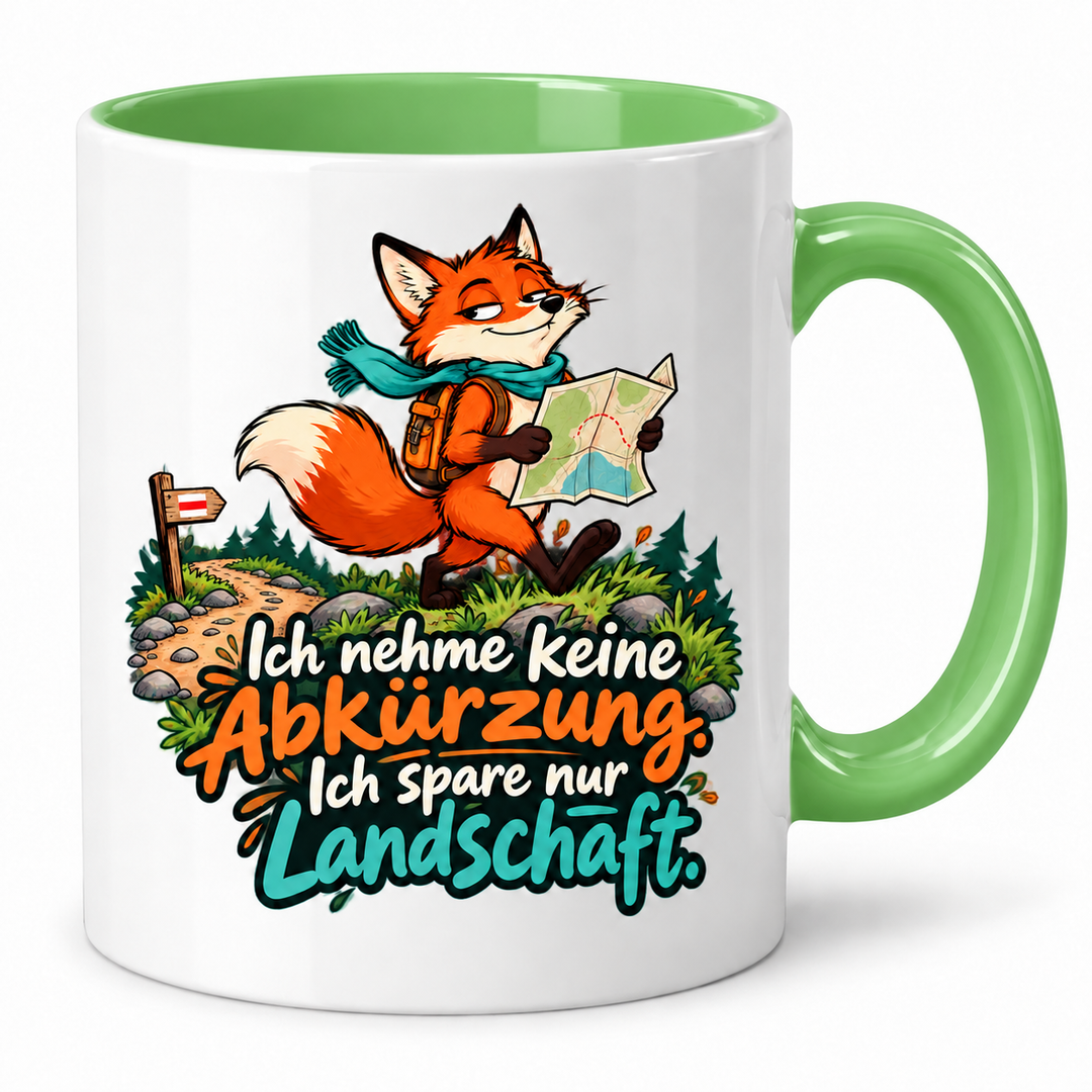 Fuchs-Tasse „Ich spare nur Landschaft“ – Grün