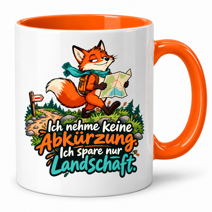 Fuchs-Tasse „Ich spare nur Landschaft“ – Orange