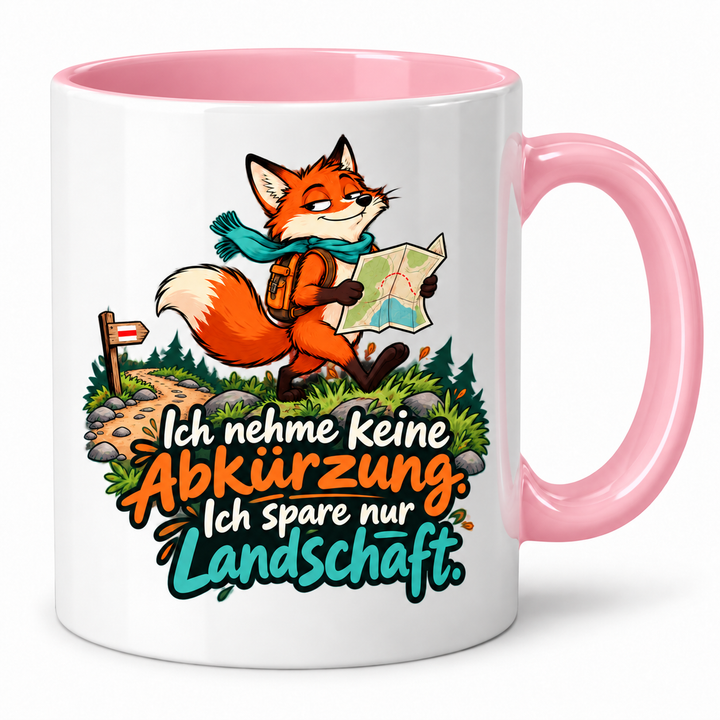 Fuchs-Tasse „Ich spare nur Landschaft“ – Rosa