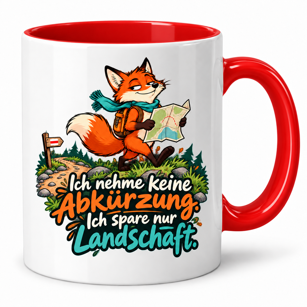 Fuchs-Tasse „Ich spare nur Landschaft“ – Rot
