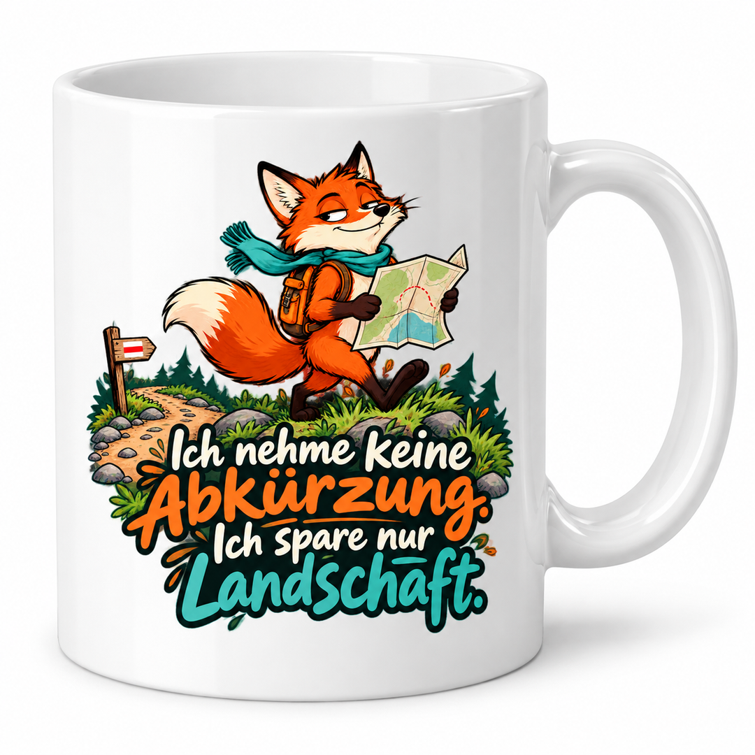 Fuchs-Tasse „Ich spare nur Landschaft“ – Weiß