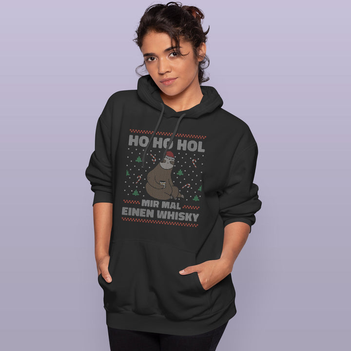 HO HO Hol mir ein Whiskey Hoodie – Lustiges Weihnachts-Faultier-Design | Witziges Geschenk für Whiskey-Liebhaber zur Weihnachtszeit