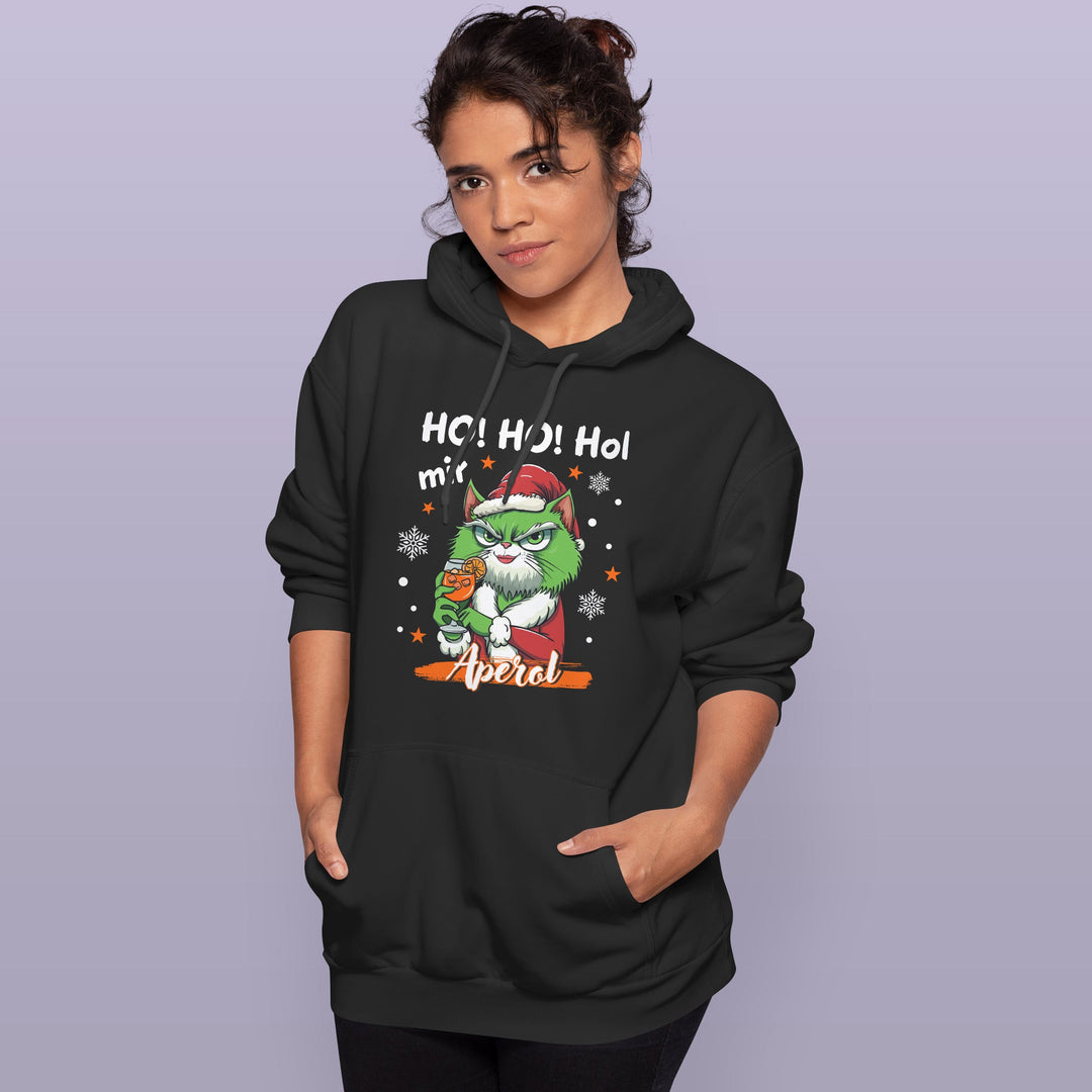 Ho Ho Hol mir Aperol Hoodie – Lustiges Weihnachts-Design mit Katze | Humorvolles Geschenk für Aperol-Fans
