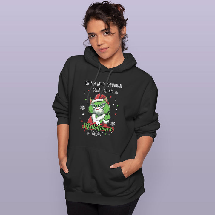 Ich bin heute emotional sehr nah am Mittelfinger Hoodie – Lustiges Katzen-Design | Witziges Geschenk für Humorvolle