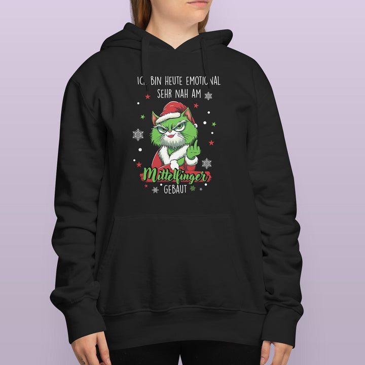 Ich bin heute emotional sehr nah am Mittelfinger Hoodie – Lustiges Katzen-Design | Witziges Geschenk für Humorvolle