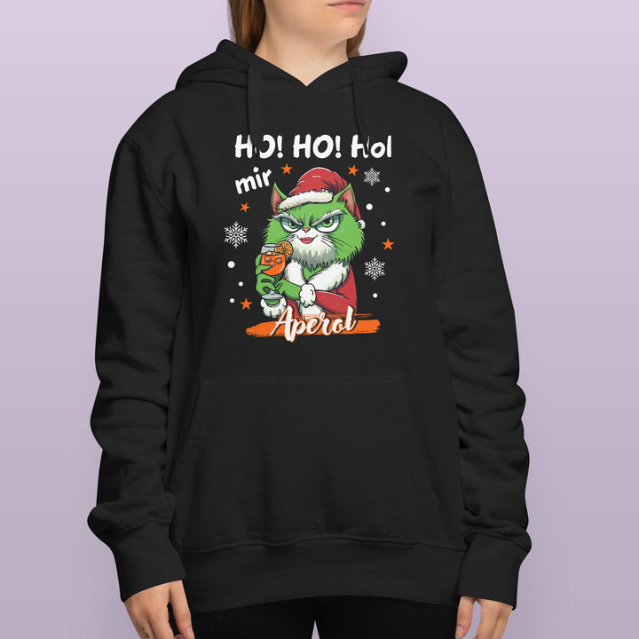 Ho Ho Hol mir Aperol Hoodie – Lustiges Weihnachts-Design mit Katze | Humorvolles Geschenk für Aperol-Fans