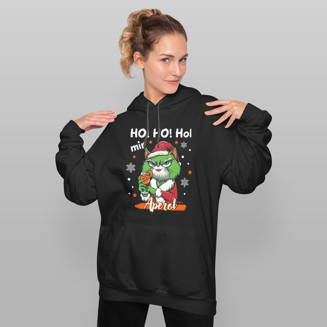 Ho Ho Hol mir Aperol Hoodie – Lustiges Weihnachts-Design mit Katze | Humorvolles Geschenk für Aperol-Fans