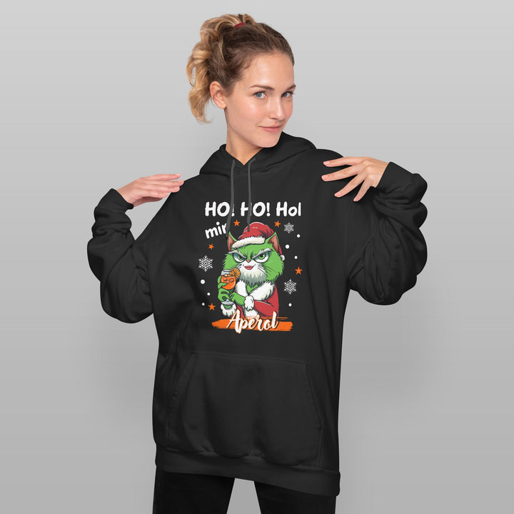 Ho Ho Hol mir Aperol Hoodie – Lustiges Weihnachts-Design mit Katze | Humorvolles Geschenk für Aperol-Fans