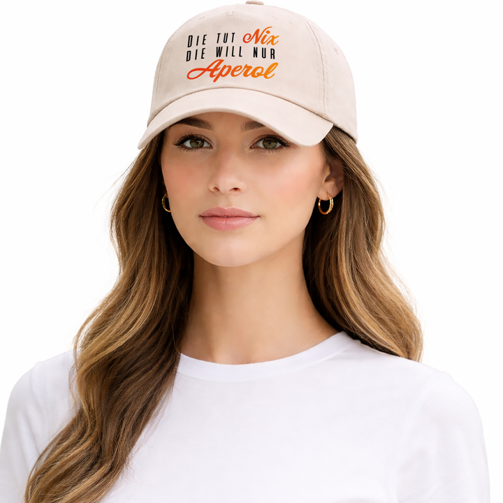Die tut nix die will nur Aperol Kappe – Lustige Damen Cap | Perfektes Geschenk für Sommer & JGA