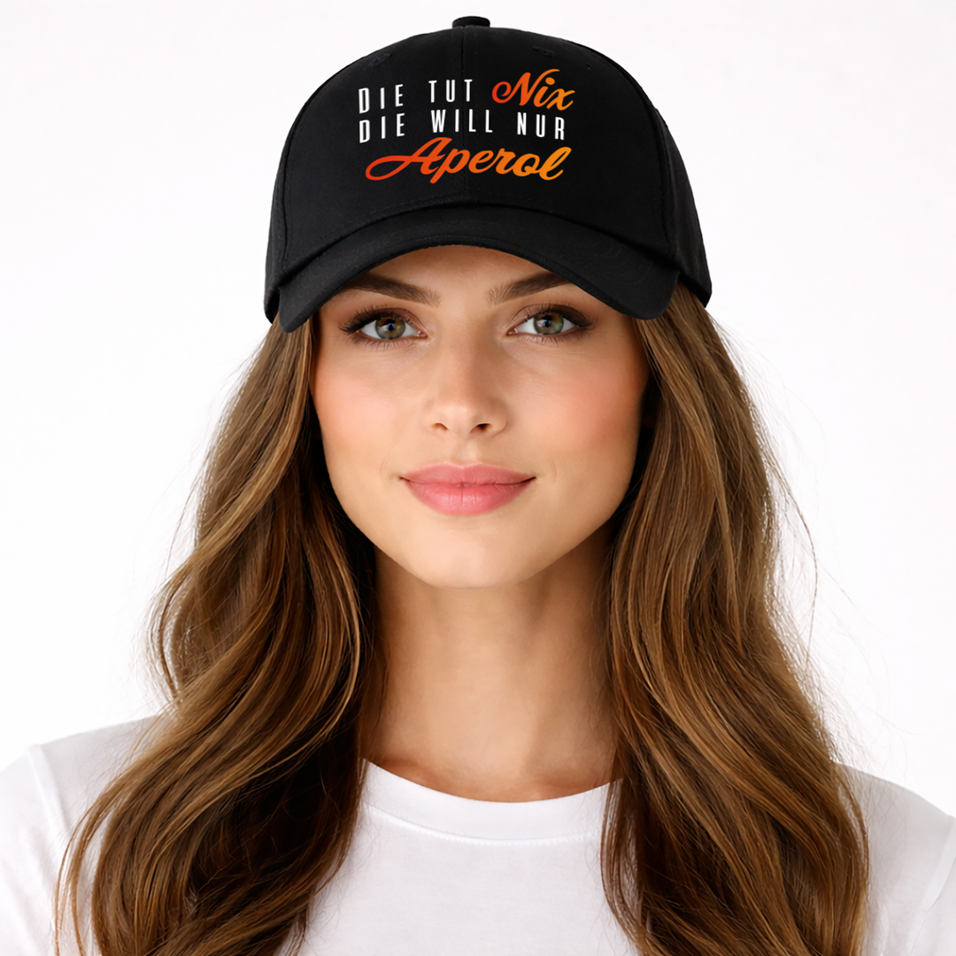 Die tut nix die will nur Aperol Kappe – Lustige Damen Cap | Perfektes Geschenk für Sommer & JGA