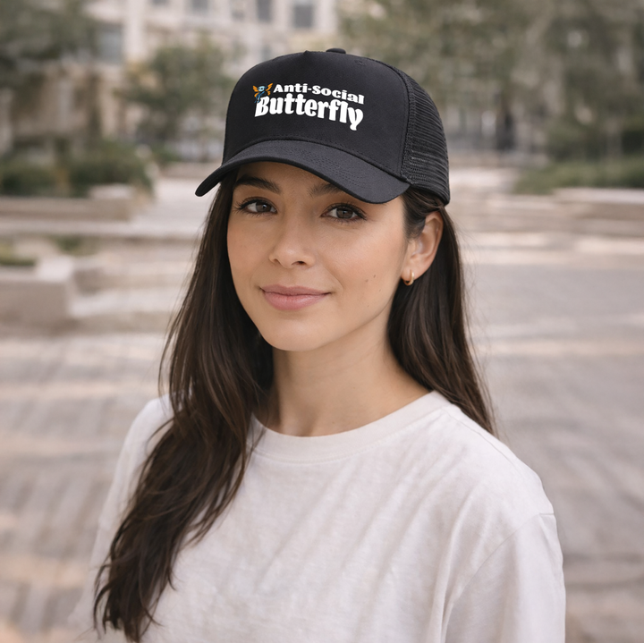Anti Social Butterfly Kappe – Lustige Cap | Perfektes Geschenk zum Geburtstag & für Introverts