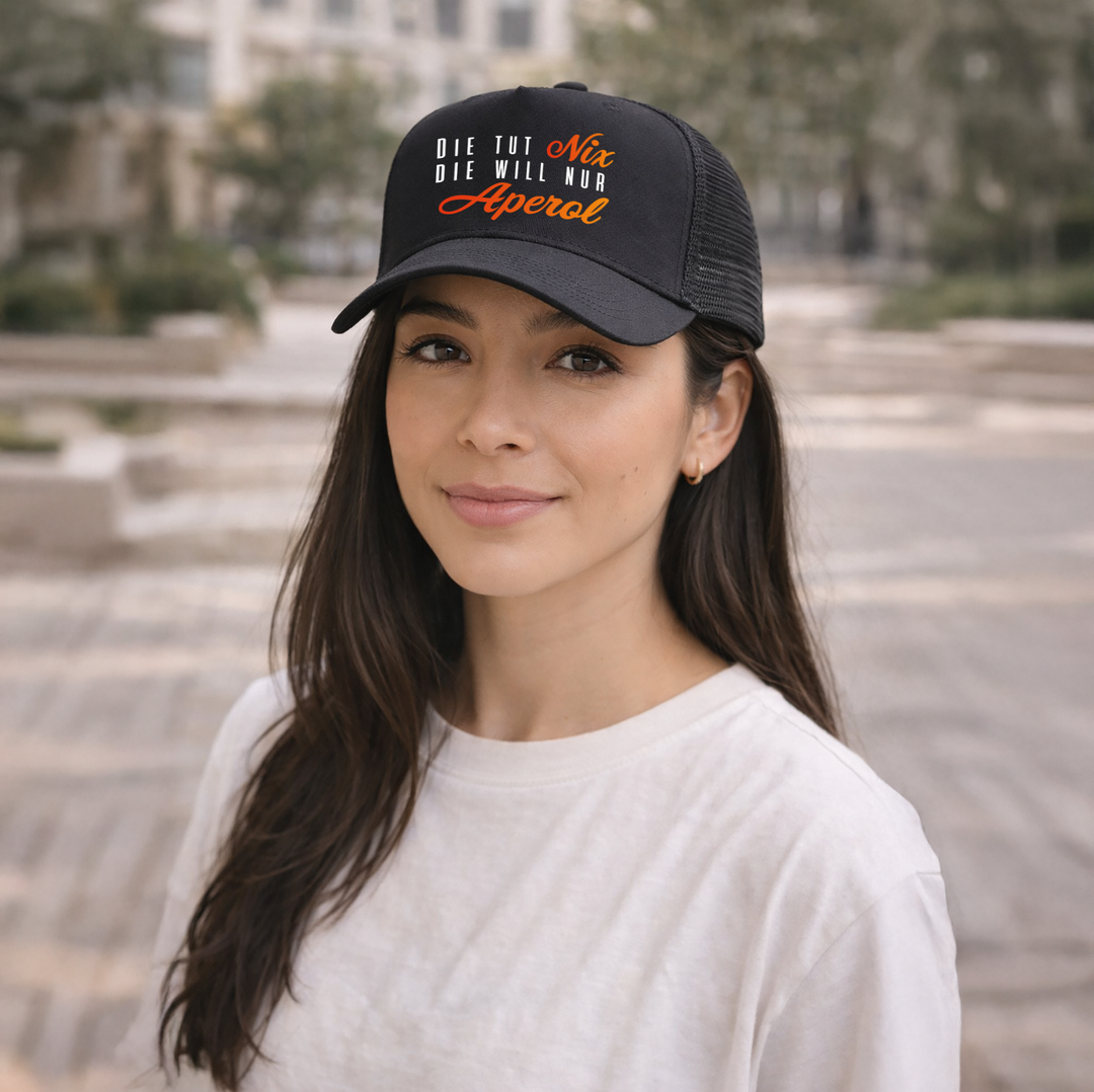 Die tut nix die will nur Aperol Kappe – Lustige Damen Cap | Perfektes Geschenk für Sommer & JGA