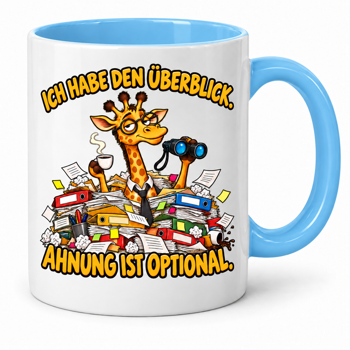 Giraffen-Tasse in Blau – Ich habe den Überblick