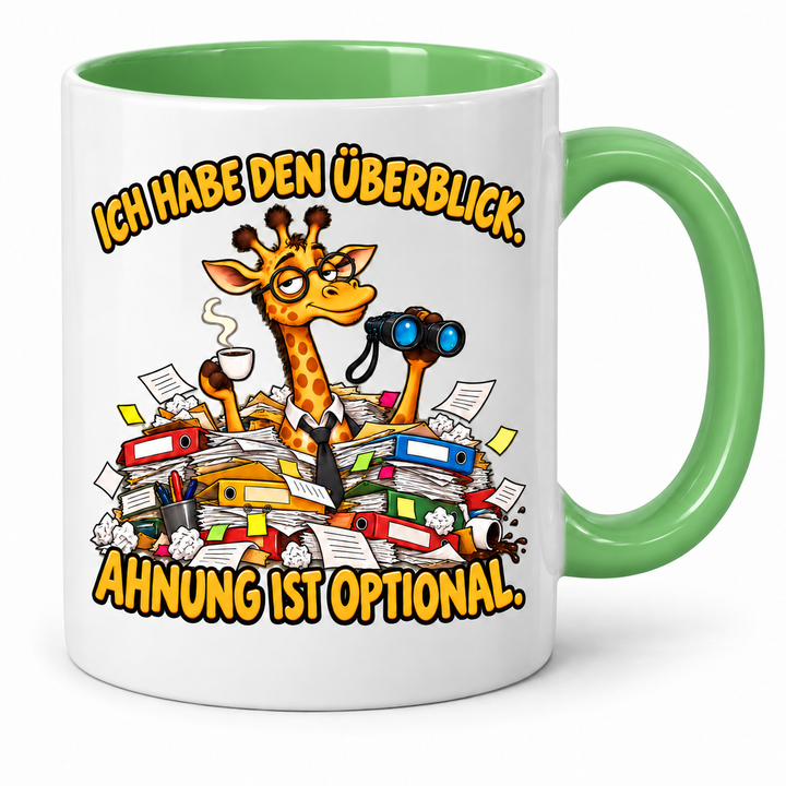 Giraffen-Tasse in Grün – Ich habe den Überblick