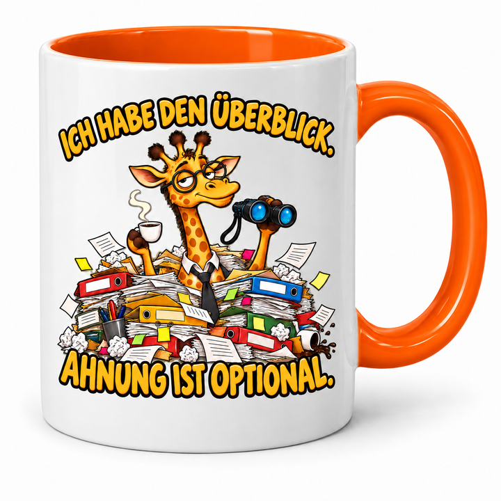 Giraffen-Tasse in Orange – Ich habe den Überblick