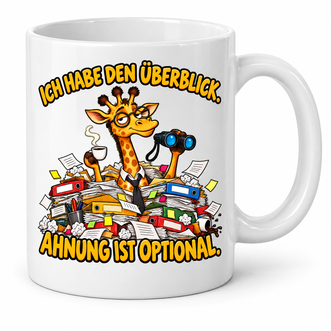 Giraffen-Tasse in Weiß – Ich habe den Überblick